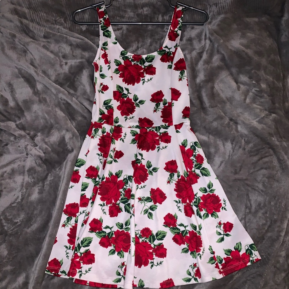 H&M rose skater dress
